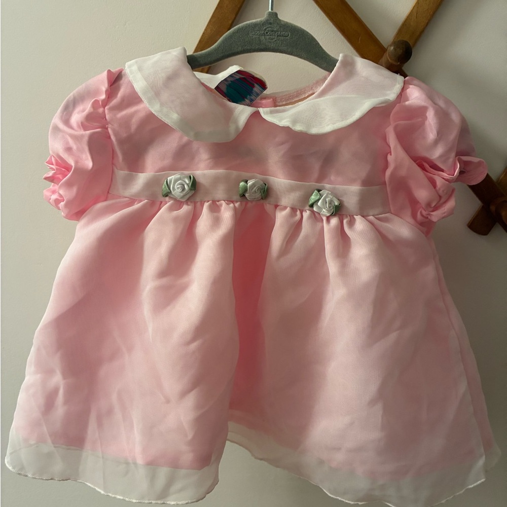Vintage Little Lindsey Pink Dress 0-3 Month Floral